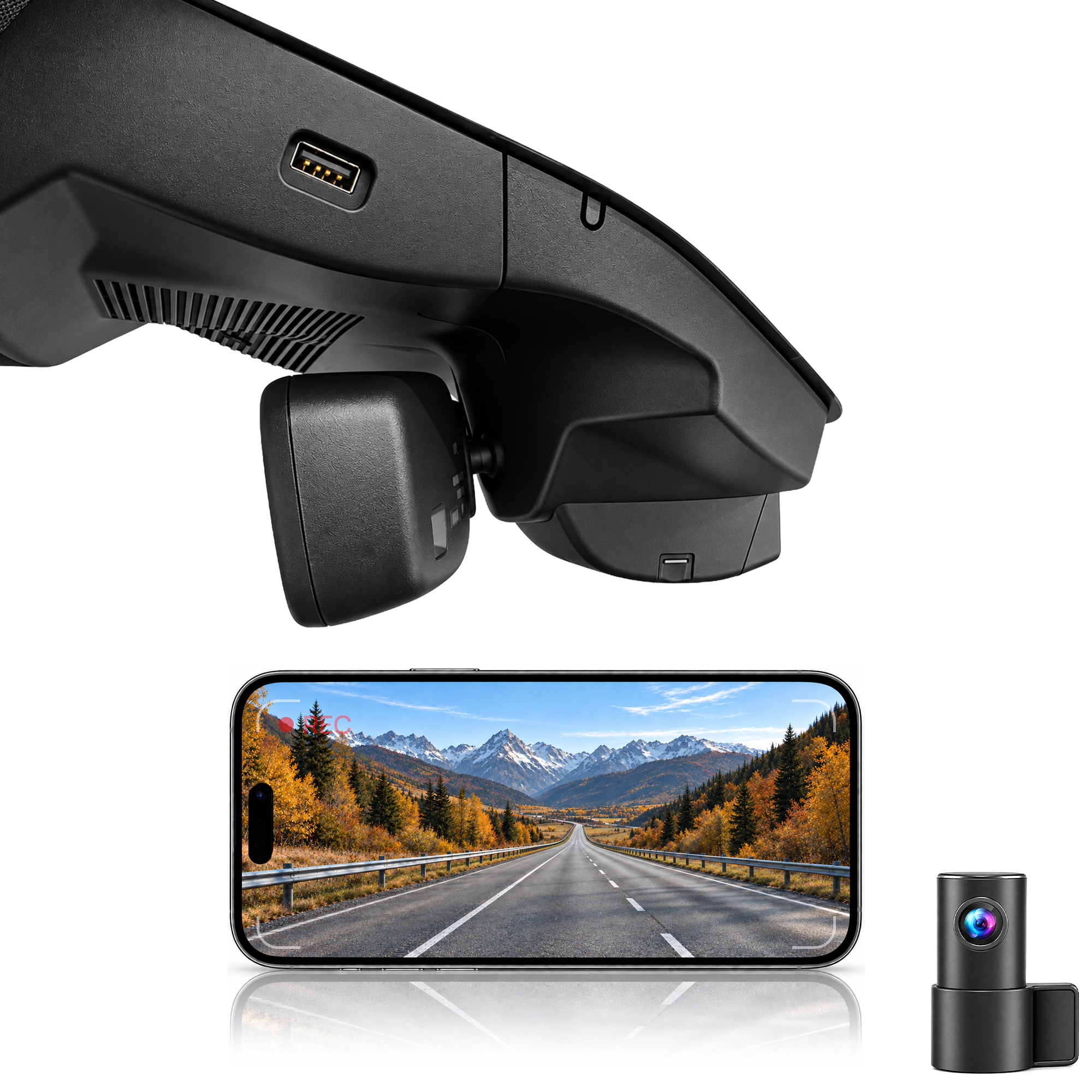 HIDVUE 4K Front + 1080P Rear Dash Cam for Ford Mondeo Mk5 2021 2022