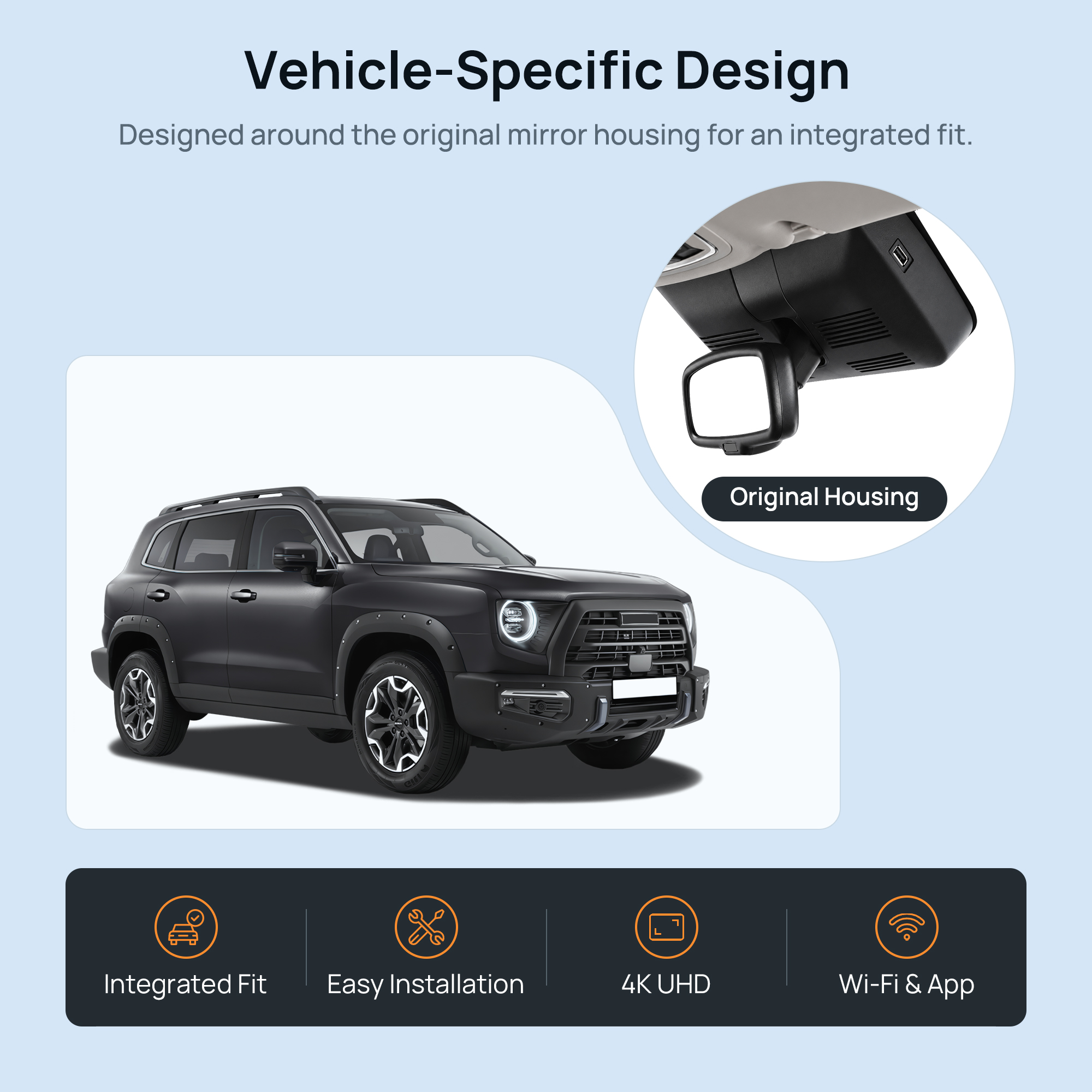 HIDVUE 4K Front Dash Cam for Haval Dargo X H7 PHEV 2023-2026 2