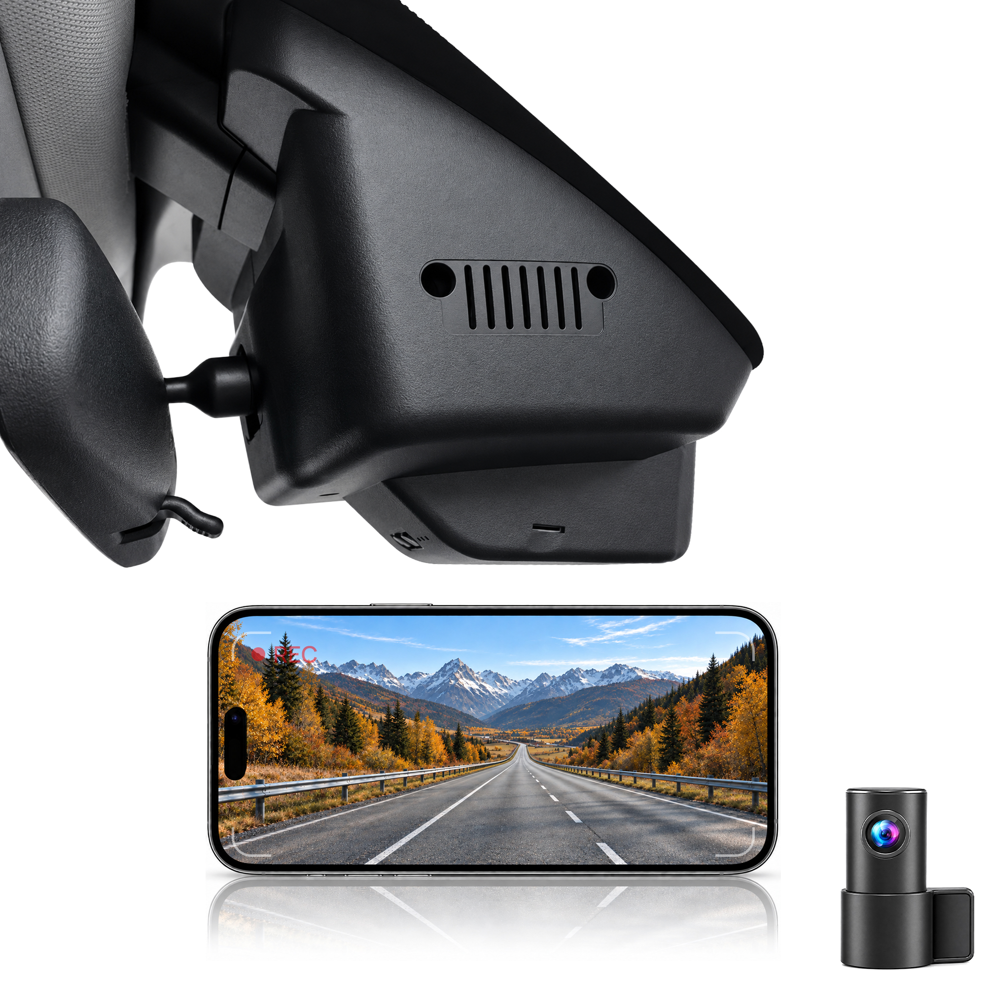 HIDVUE 4K Front + 1080P Rear Dash Cam for Jeep Renegade 2015-2024