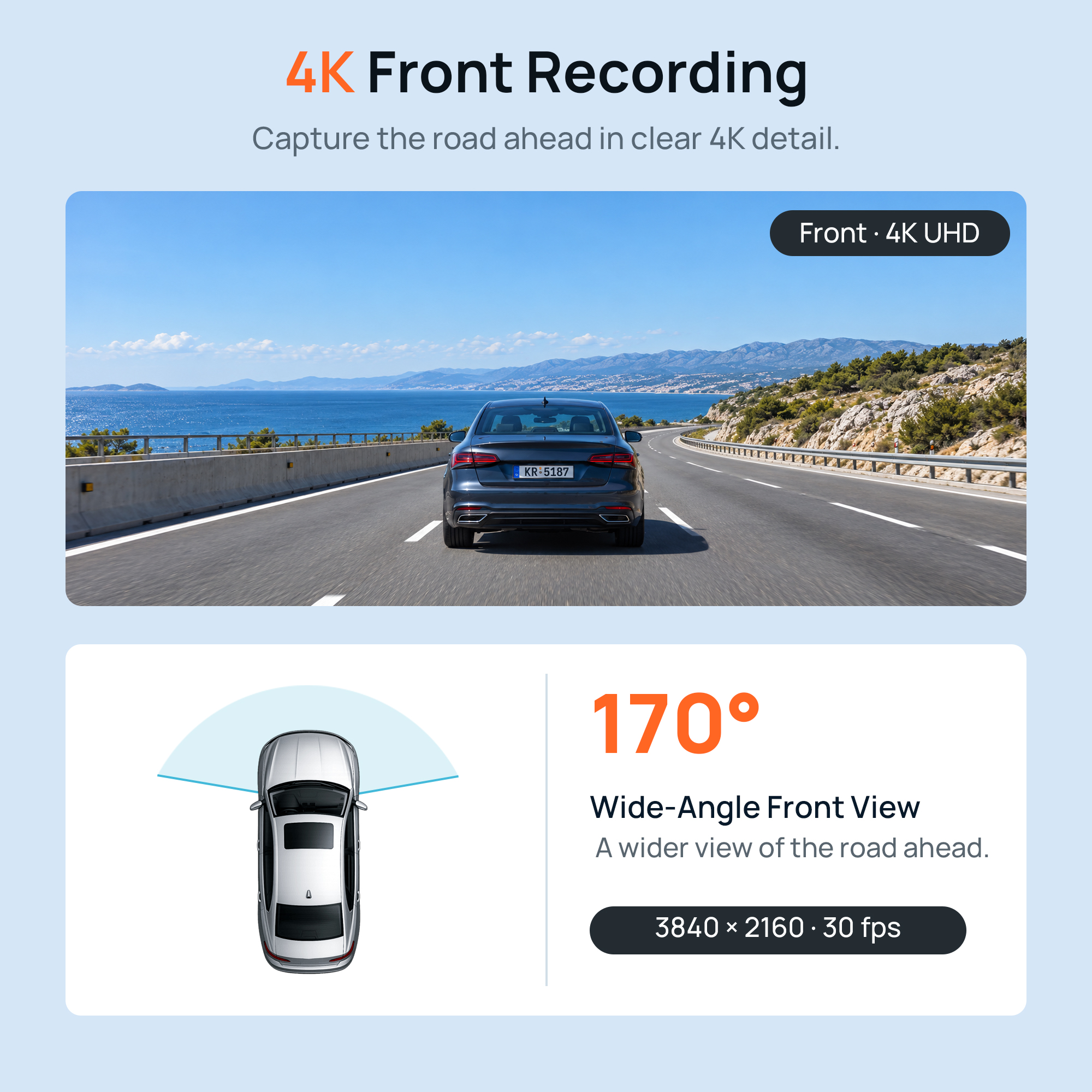 HIDVUE 4K Front Dash Cam for Ford Focus Mk4 2018–2025 3