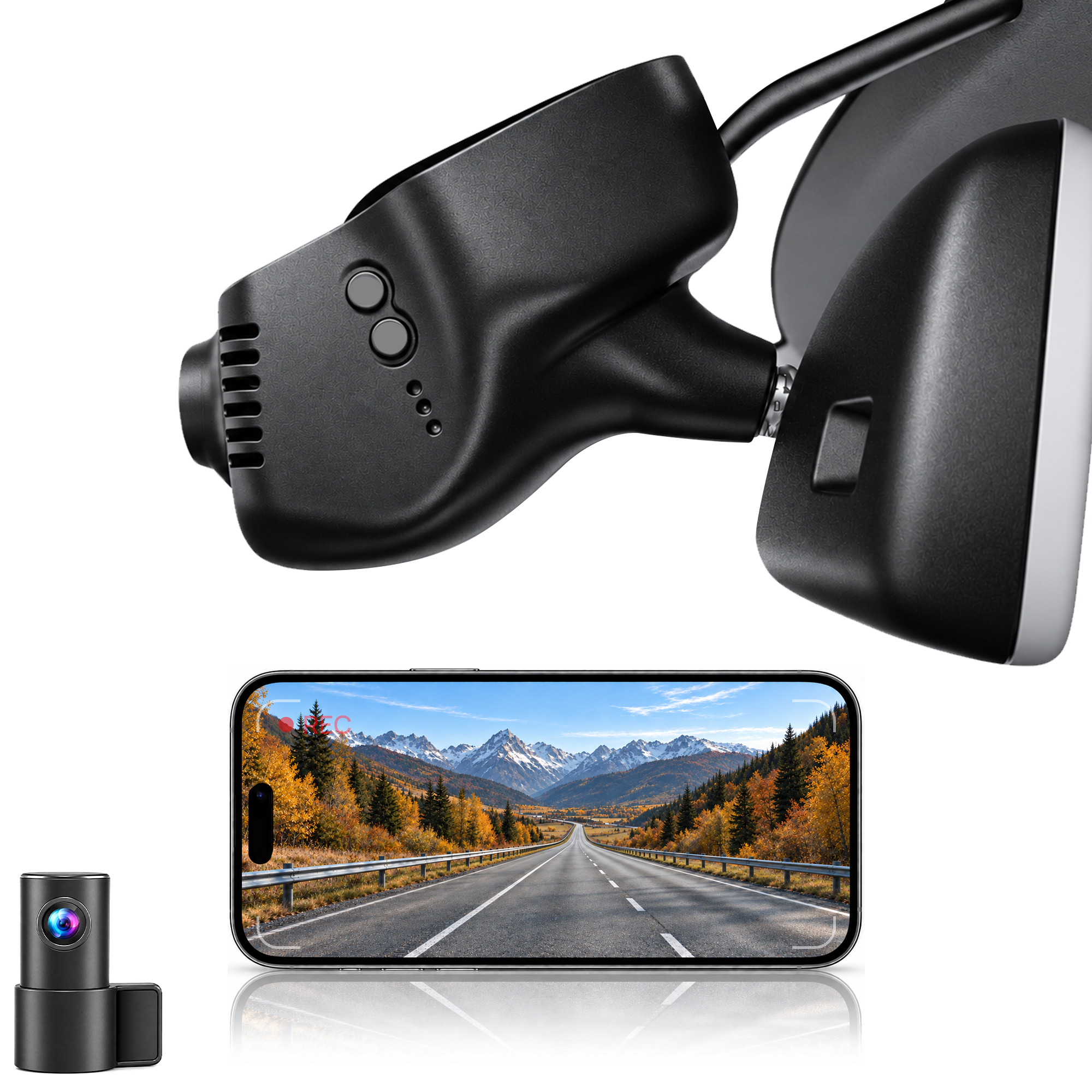 HIDVUE 4K Front + 1080P Rear Dash Cam for Skoda Fabia II 2010-2014
