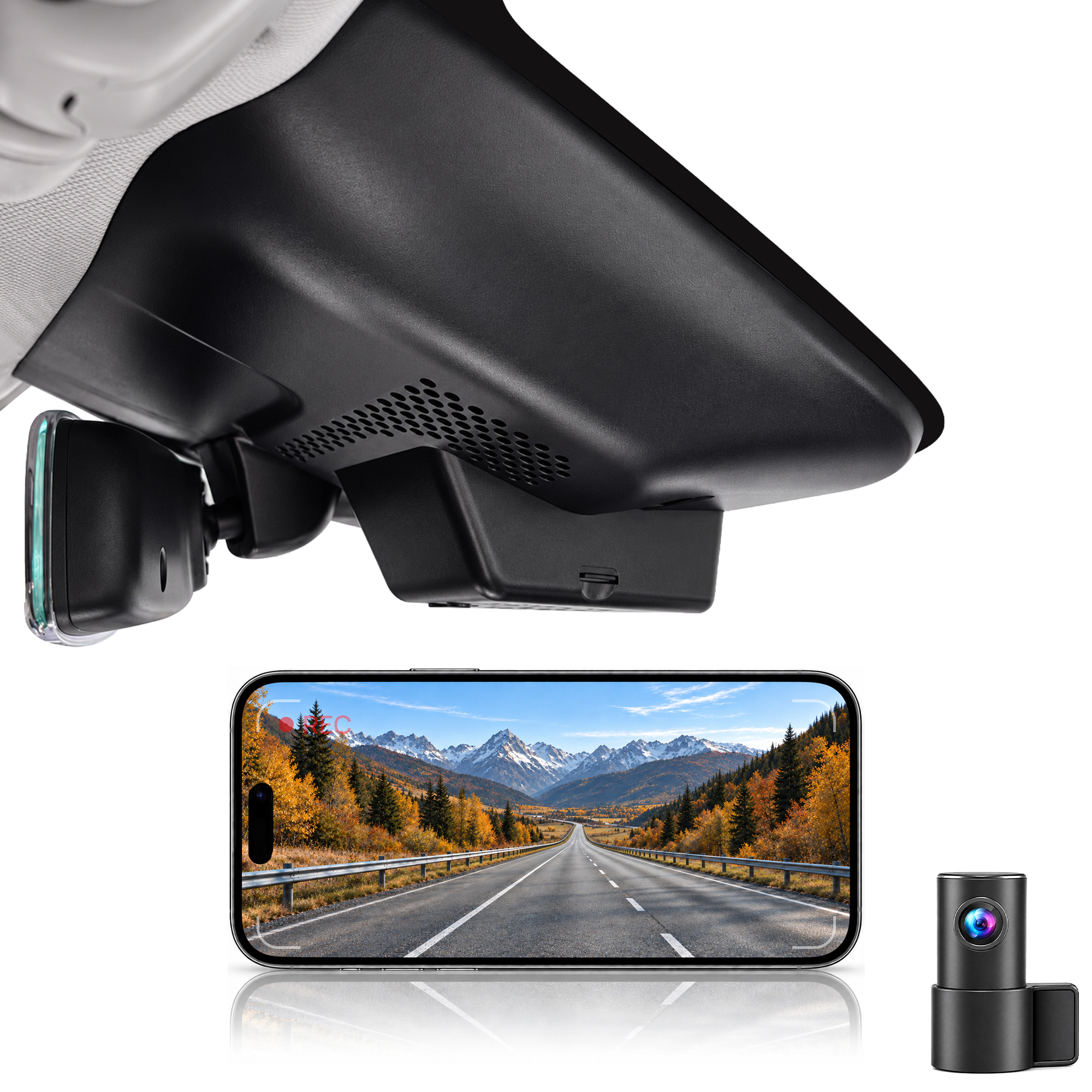 HIDVUE 4K Front + 1080P Rear Dash Cam for XPENG P7 2020-2022