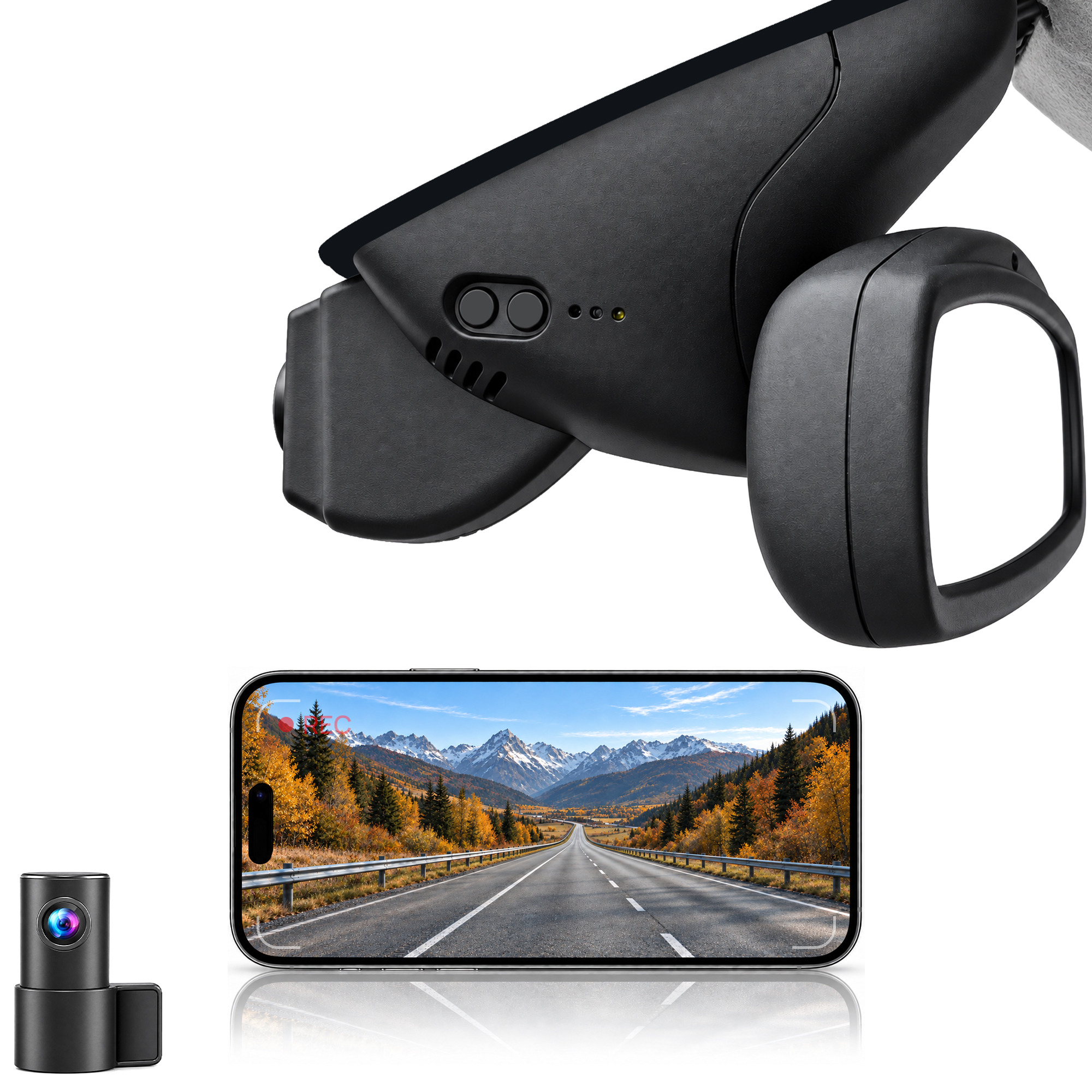 HIDVUE 4K Front + 1080P Rear Dash Cam for Smart Fortwo Forfour W453 2014-2022