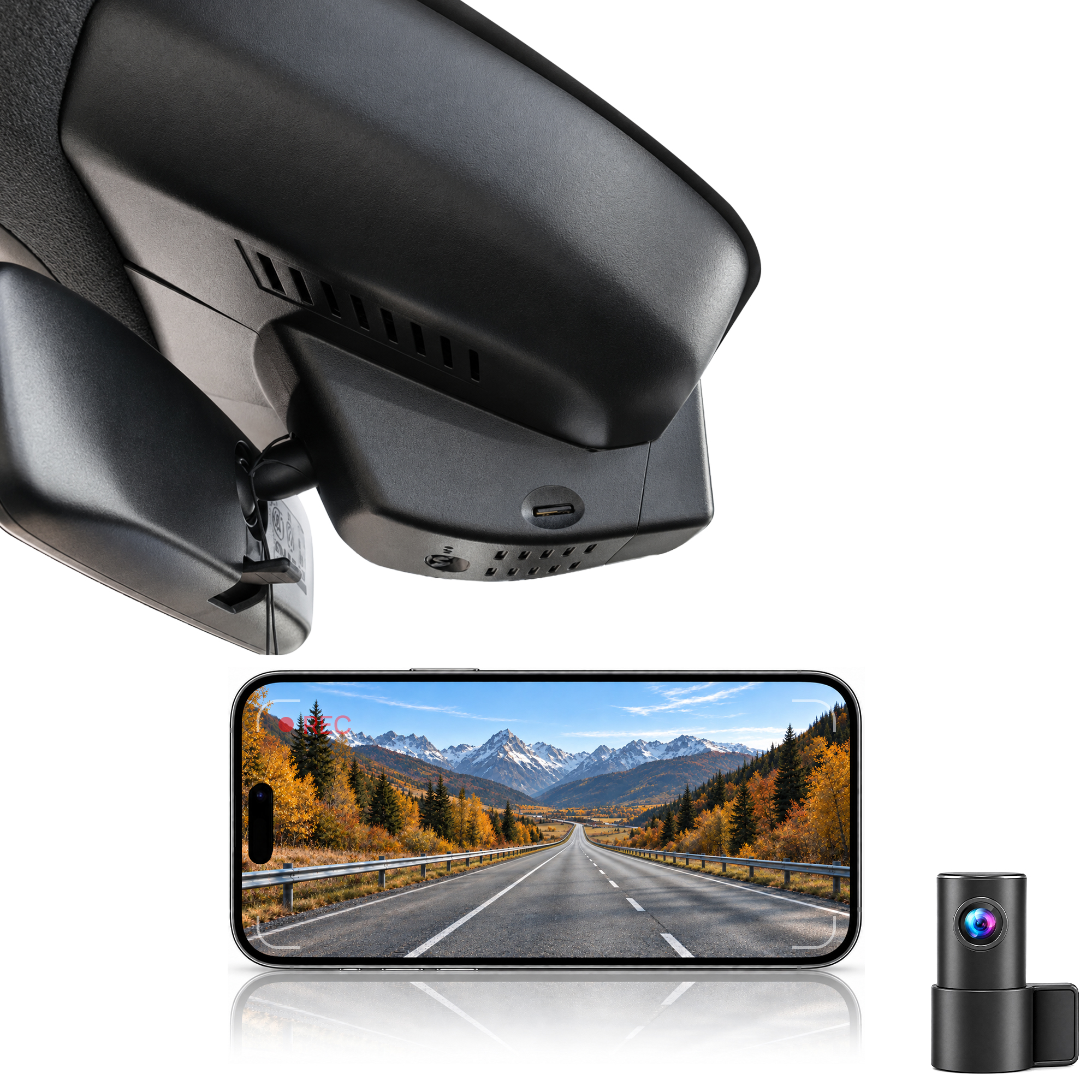HIDVUE 4K Front + 1080P Rear Dash Cam for Geely Monjaro 2021-2025