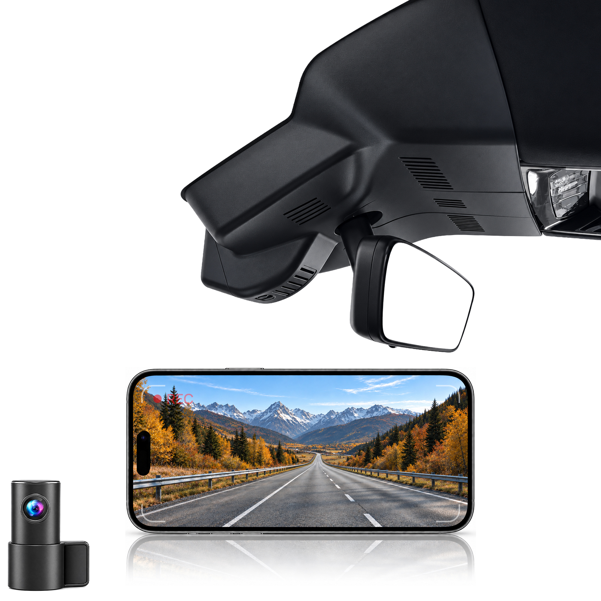 HIDVUE 4K Front + 1080P Rear Dash Cam for Cadillac XT5 2025-2026