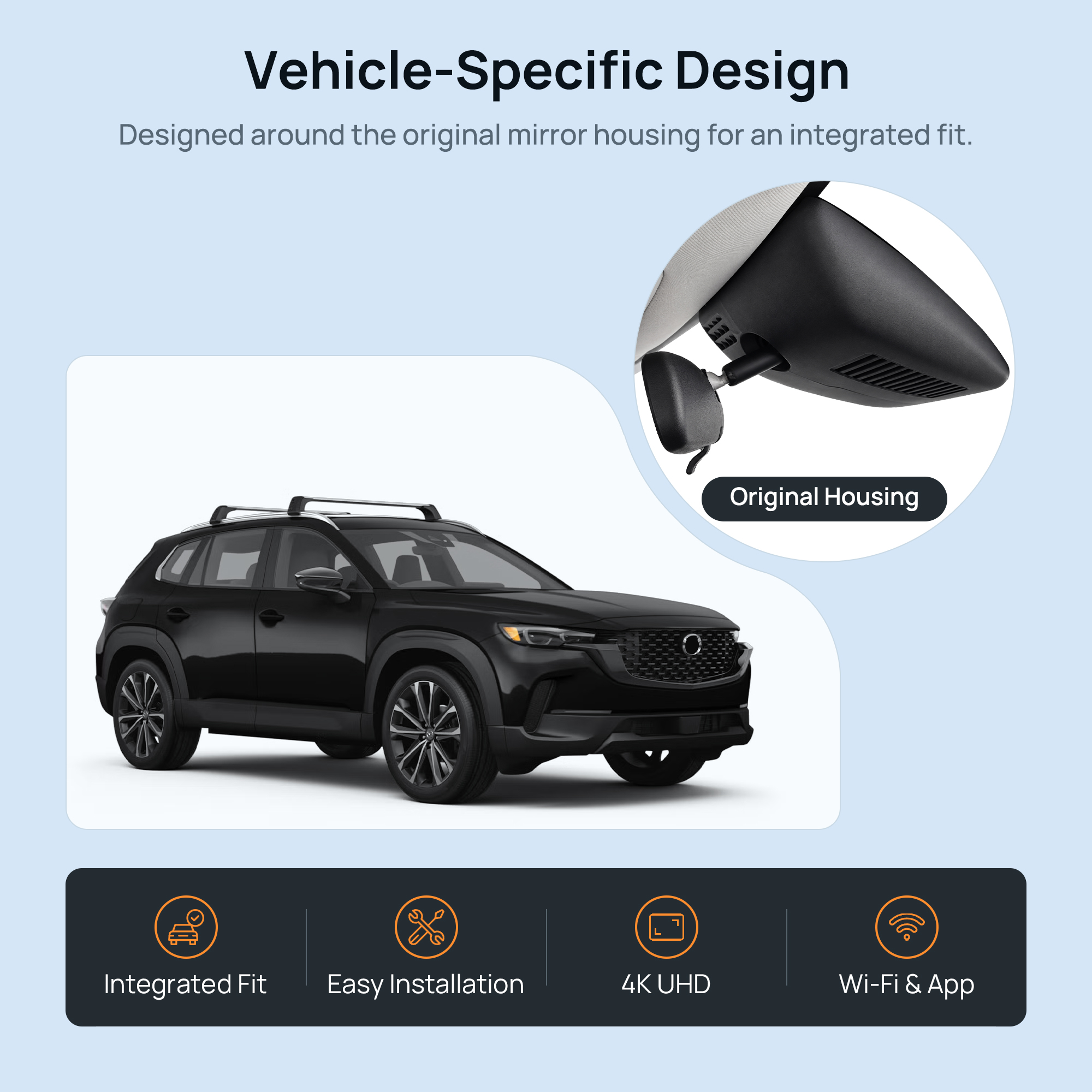 HIDVUE 4K Front Dash Cam for Mazda CX-5 2017-2025 2
