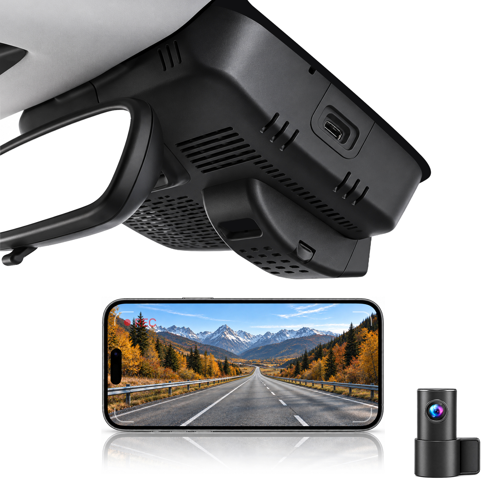 HIDVUE 4K Front + 1080P Rear Dash Cam for Chery Tiggo 7L 2026