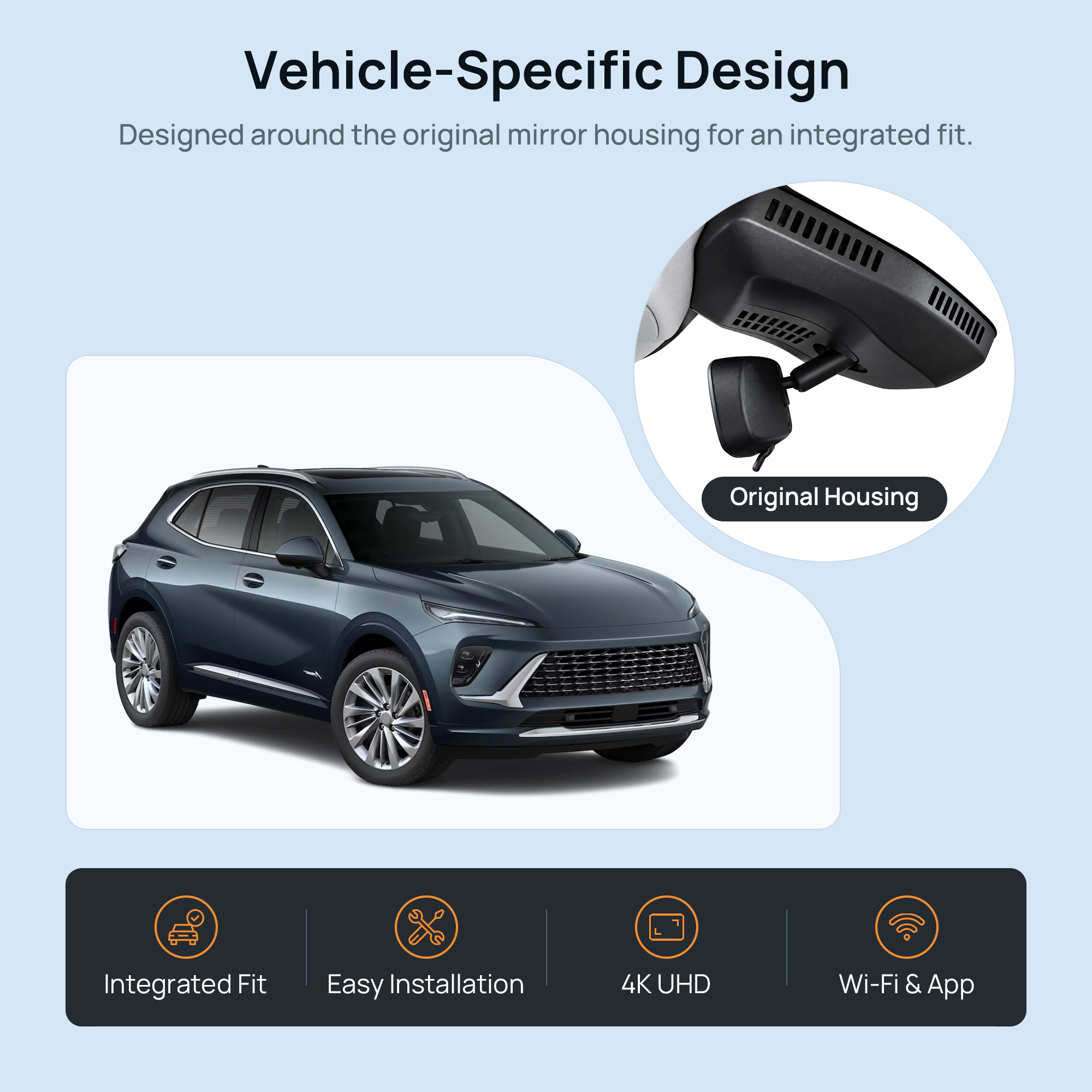 HIDVUE 4K Front Dash Cam for Buick Envision 2024-2026 2