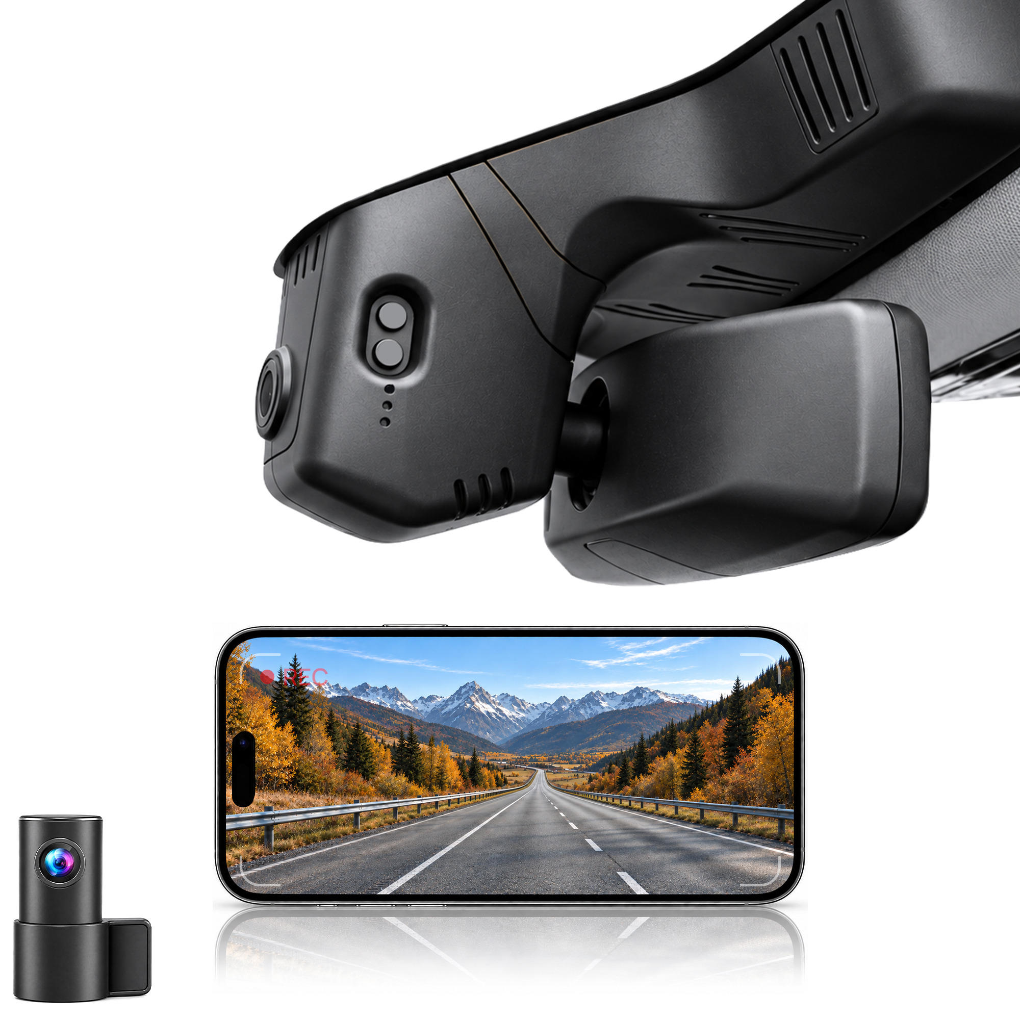 HIDVUE 4K Front + 1080P Rear Dash Cam for Rolls-Royce Cullinan 2016-2026
