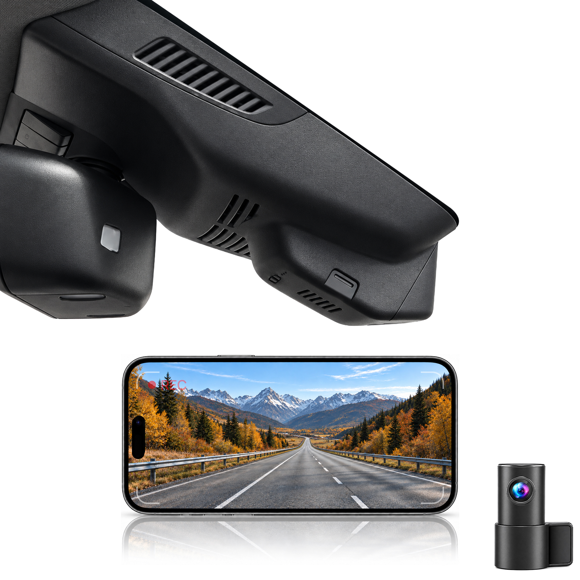 HIDVUE 4K Front + 1080P Rear Dash Cam for Infiniti QX30 2015-2020