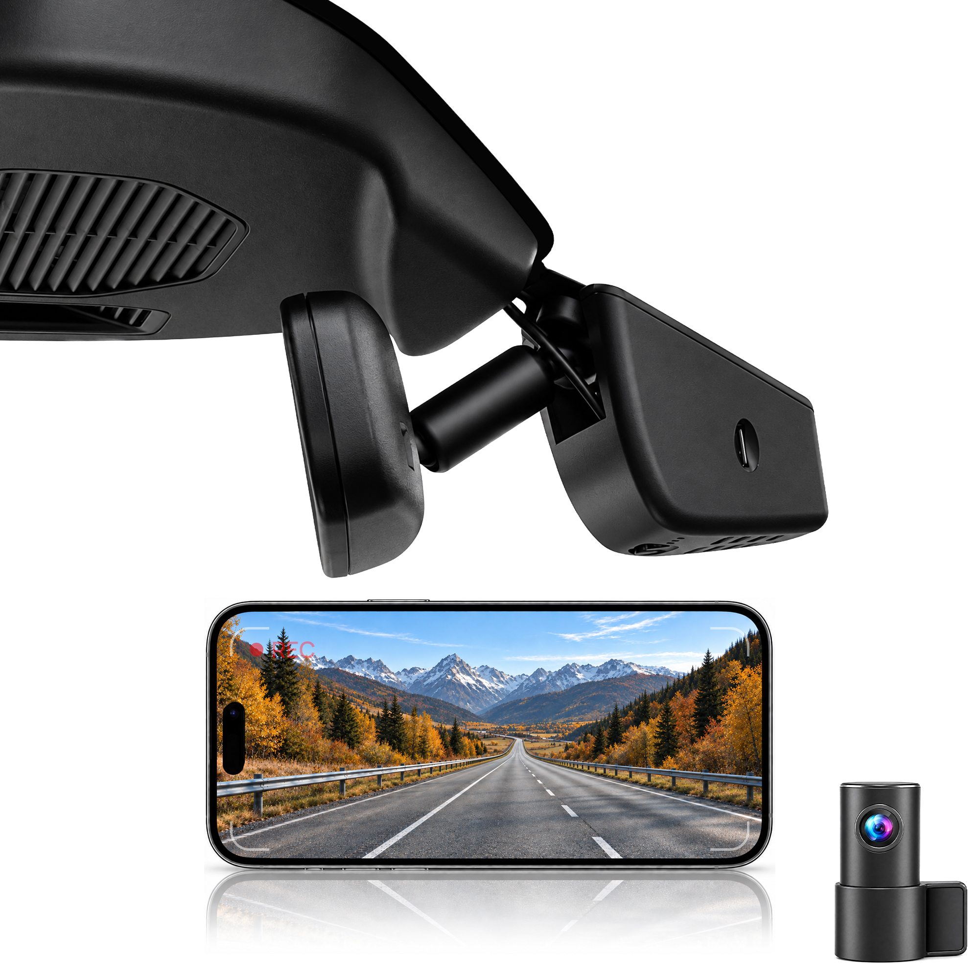 HIDVUE 4K Front + 1080P Rear Dash Cam for Ford Kuga MK3 2024-2026