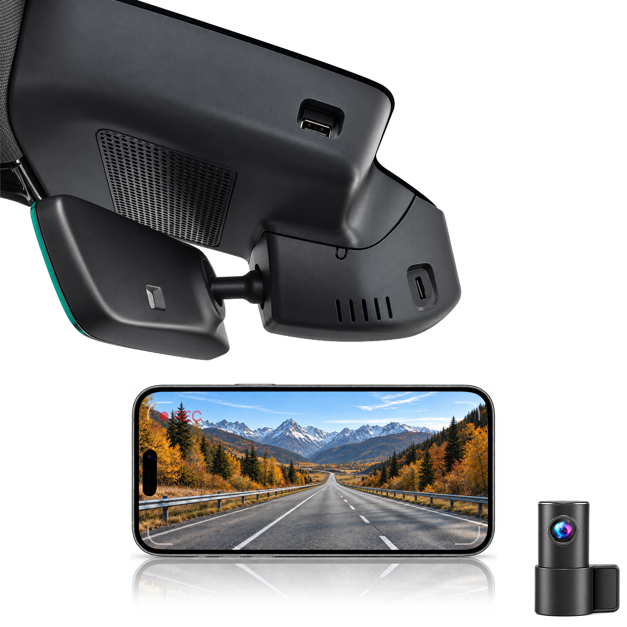 HIDVUE 4K Front + 1080P Rear Dash Cam for Hongqi H6 2023-2026