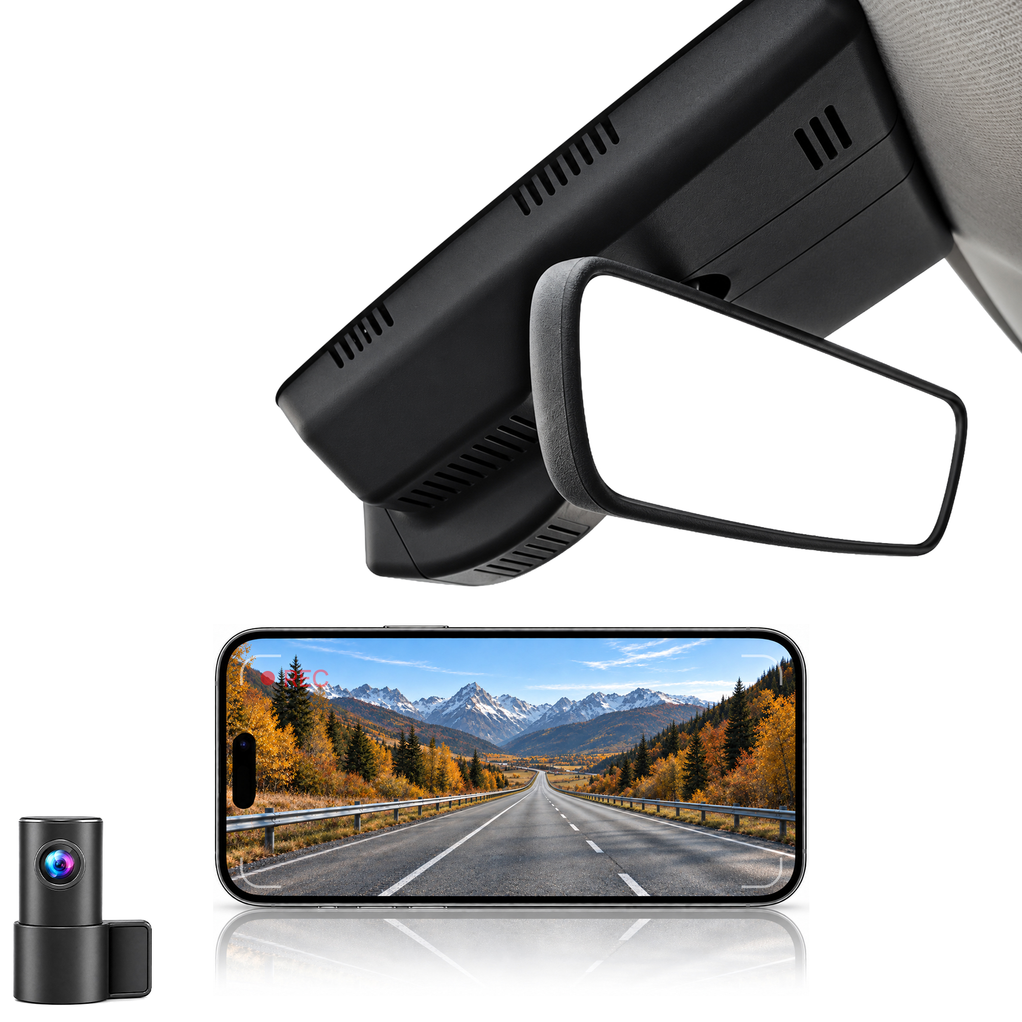 HIDVUE 4K Front + 1080P Rear Dash Cam for Hyundai Santa Fe 2021-2023